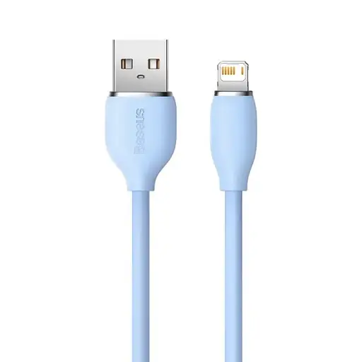 Кабель Baseus Jelly Liquid Silica Gel Fast Charging Data Cable USB to iP 2.4A 2m Blue - фото 5