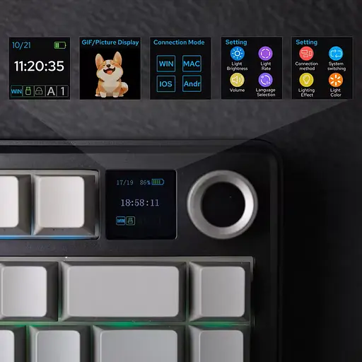 Игровая механическая клавиатура Aula F75 Max / Три режима подключения / LEOBOG Reaper Switch , Черный - фото 8