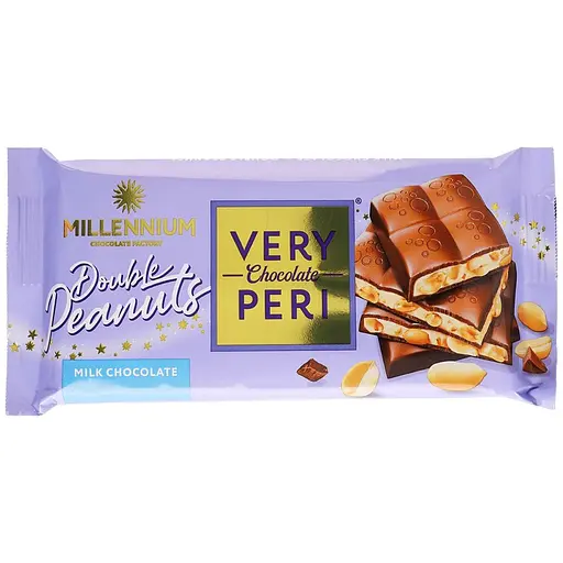 Уценка. Шоколад молочный Millennium Very Peri с начинкой измельченным и целым арахисом 105 г (947681)