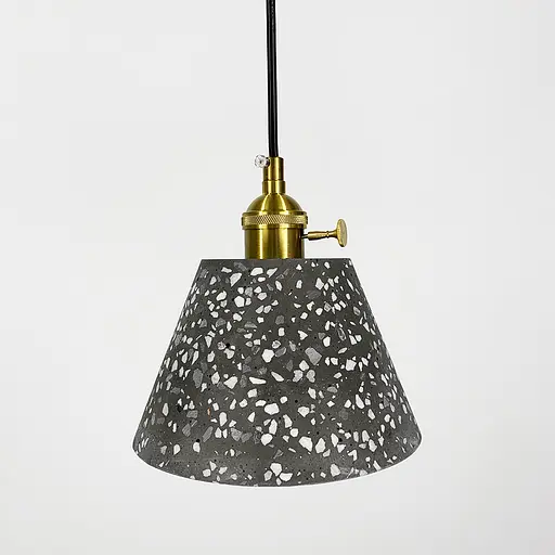 Подвес Terrazzo Cono с серым бетонным плафоном в стиле Ар-деко | Line F | Арт. MJ165/1 BK - фото 4