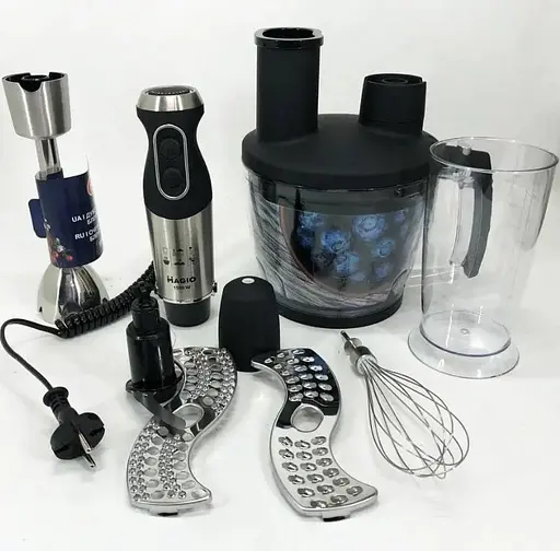 Кухонний багатофункціональний блендер Magio MG-642 з дисками для шаткування 4 в 1 чорний 1500 Вт - фото 2