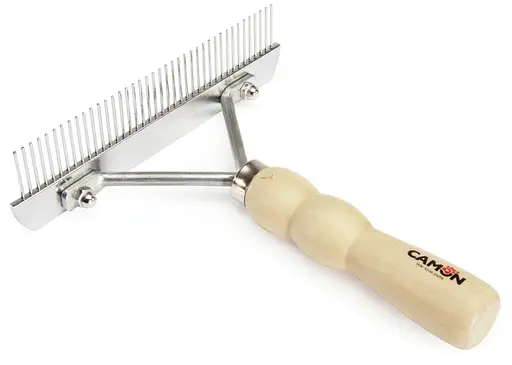 Расческа-грабли Camon с 40 зубцами с деревянной ручкой 16 см (B729/B) - фото 2