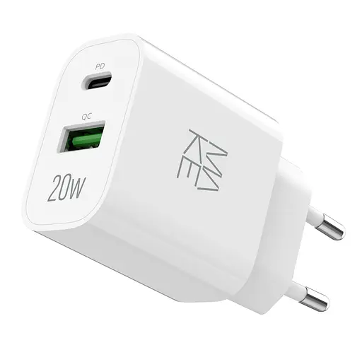 Зарядний пристрій мережевий MAKE 20W Type-C PD3.0 + USB QC4.0 White - фото 3