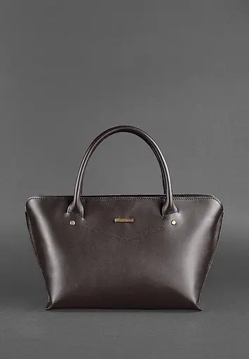 Женская кожаная сумка Midi темно-коричневая - фото 2