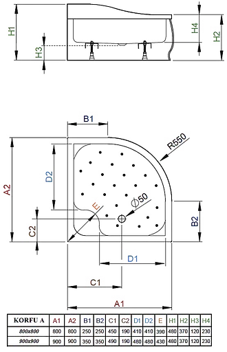 Душовий піддон Radaway Korfu A 80x80 4S88400-03 - фото 3