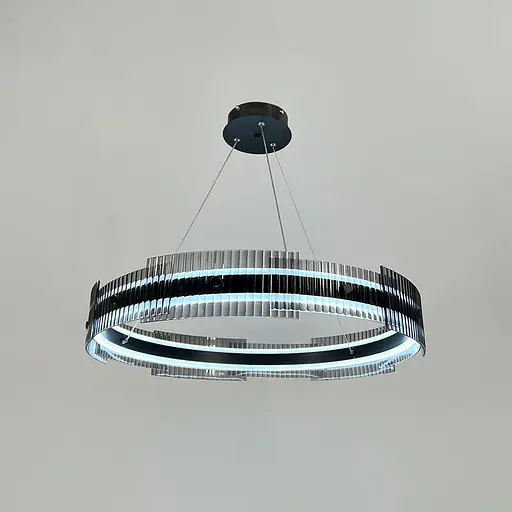 Черная кольцевая люстра с графитовыми пластинами Ø 60 см Ст. MJ 233-600 BK Line F - фото 2