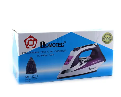 Хороший гладильный паровой утюг Domotec MS 2201 с керамическим покрытием подошвы для глажки одежды 2200ВТ - фото 4