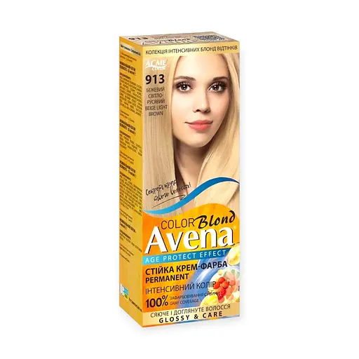 Устойчивая крем-краска для волос Acme Avena Blond Color №913 Бежевый светло-русый - фото 1