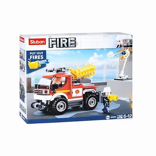Конструктор Sluban M38-B0965 Пожарная машина 192 детали, с фигурками, для детей от 6 лет, разноцветный - фото 2