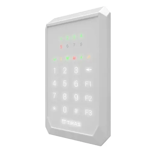 Клавиатура Tiras K-PAD8+ White на 8 индикаторов зон со встроенным считывателем NFC/Mifare (21-00108) - фото 2