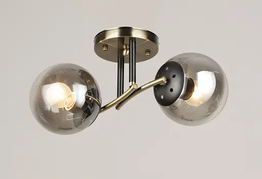 Люстра стельова на 2 плафони VALESO K2317/2 бронза+чорний E27