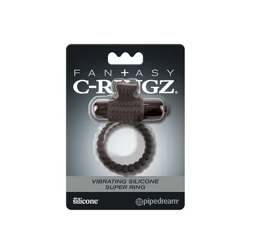 Эрекционное кольцо Pipedream Fantasy C-Ringz Vibrating Silicone Super Ring 3.2 см черный - фото 3