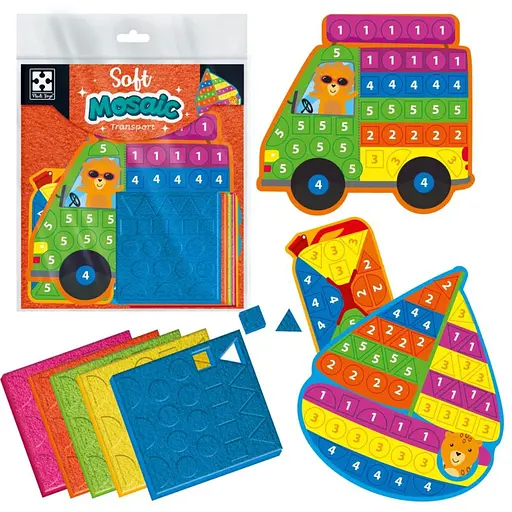 Набор для творчества с плюшевой мозаикой Vladi Toys Транспорт, VT4511-19