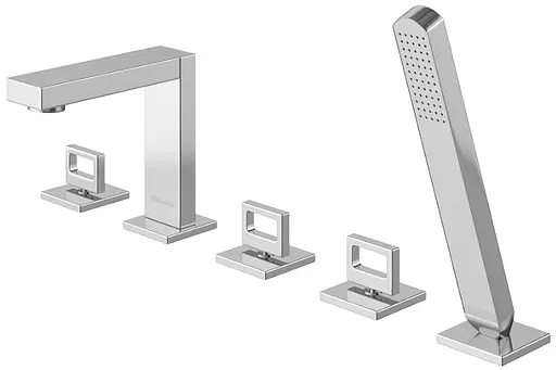 Смеситель на борт ванны Kohlman Nexen chrome QB242U Хром - фото 1