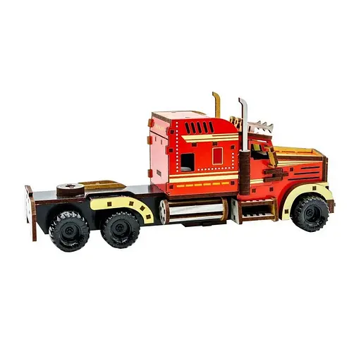 Детский деревянный 3D конструктор Фура с прицепом PuzzleOk Puz-00952 206 деталей - фото 5