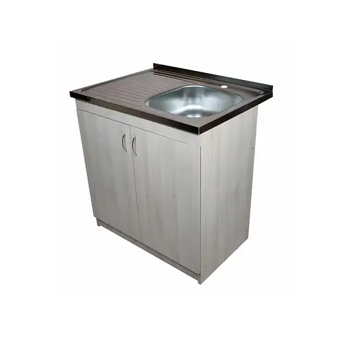 Тумба в комплекті з нержавіючою мийкою для кухні ЛДСП 80х50х83 см Дуб Молочний (52868-01163) - фото 4