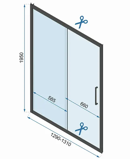 Душові двері Rea Rapid Slide 130 brashed gold REA-K8590, прозорий, золотий - фото 6