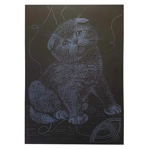 Гравюра А4 "Кот" ГрА4-18с эконом вариант в пакете 29,7х21 см