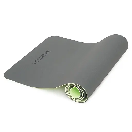Коврик спортивный Cornix TPE 183 x 61 x 0.6 cм для йоги и фитнеса XR-0002 Black/Green - фото 3