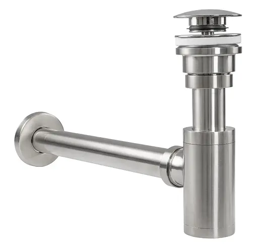 Сифон для раковини Rea nickel brushed універсальний + click-clack REA-A4400, Никель - фото 3