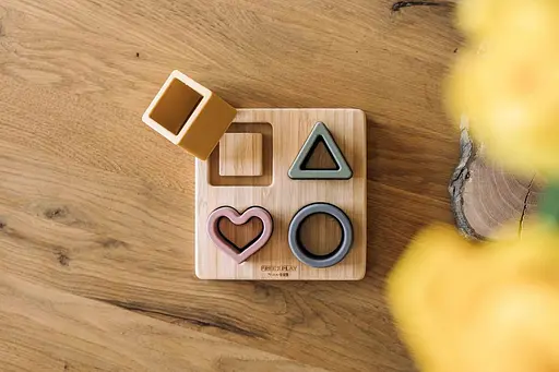 Силіконовий сортер на дерев`яному підносі FreeON рожевий - фото 5