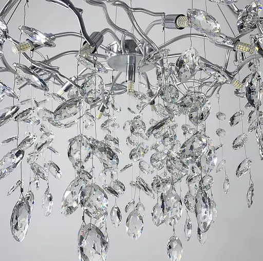 Сучасна підвісна люстра в хромі з серії світильників з флористичних мотивів Ø 100 см | Line F | Арт. MD6007-1000 CH - фото 2