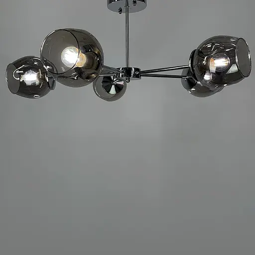 Сучасна стельова люстра в хромі на 5 плафонів Line.F 91069/5 CR - фото 2