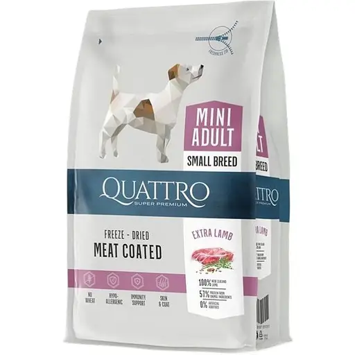 Сухий корм для дорослих собак малих порід Quattro Adult Mini Lamb з ягням 7 кг - фото 1
