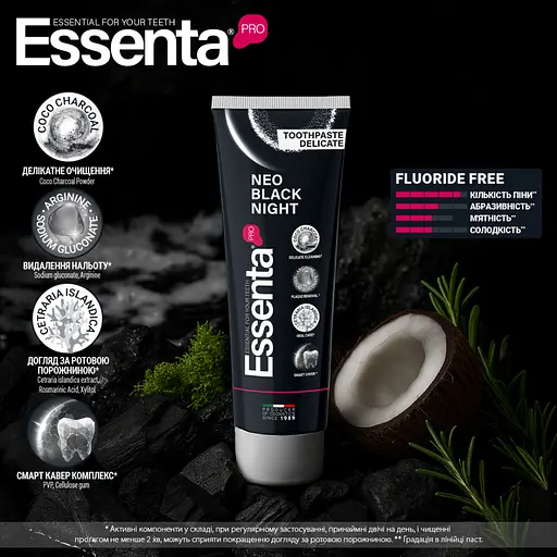 Зубная паста Essenta Pro Neo Black Night 75 мл - фото 4