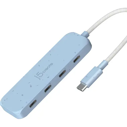 USB-хаб j5create JCH345EC-N USB-C на 4 USB-C, голубой (JCH345EC-N) - фото 1