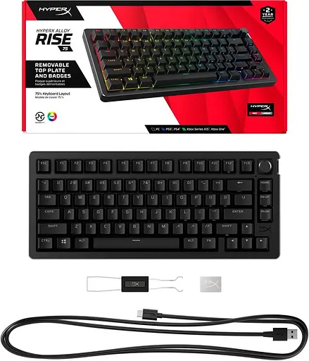 Клавіатура HyperX Alloy Rise 75 PBT Mechanical HyperX Red Black (7G7A4AA) - фото 6