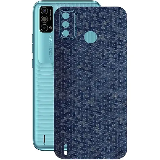Защитная пленка StatusSKIN для Tecno Spark Go 2021 Корпус Винил Соты синие - фото 1