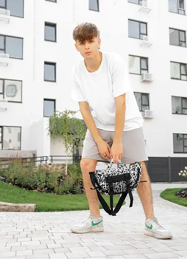 Большая мужская сумка бананка Sambag DynamicDart принт "Graphity" 38 × 21 × 7 см (80411715m) - фото 5