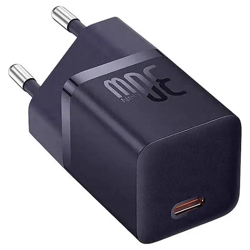 Зарядный адаптер блок Baseus GaN 5S Fast Charger 30 W P10162504523-00 фиолетовый - фото 1