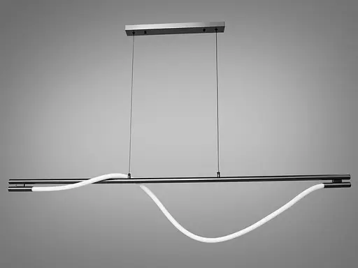 Сучасна світлодіодна люстра з серії "Роуплайт", 32W, чорний хром - фото 1