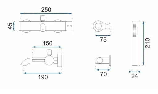 Смеситель для ванны Rea Lungo white настенный REA-B8030 Белый - фото 8