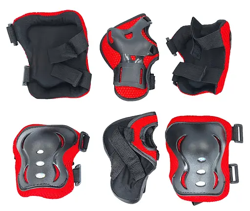 Комплект детской защиты Union group А07 S (5–9 лет) черно-красный (G0000577) - фото 2