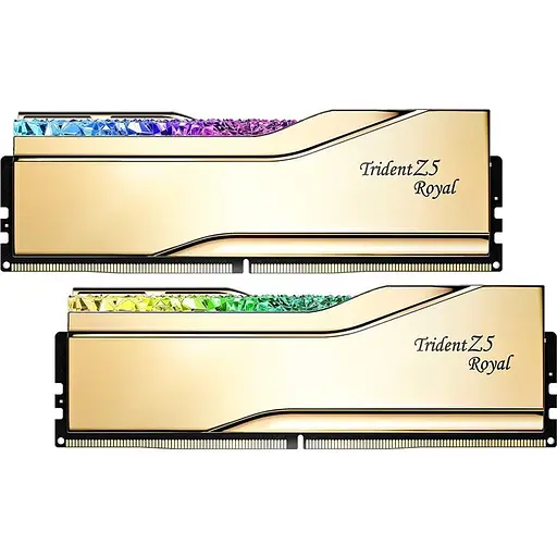 Модуль пам'яті DDR5 G.Skill Trident Z5 Royal 2x32GB 6000MHz Gold (F5-6000J2836G32GX2-TR5G) [148625]