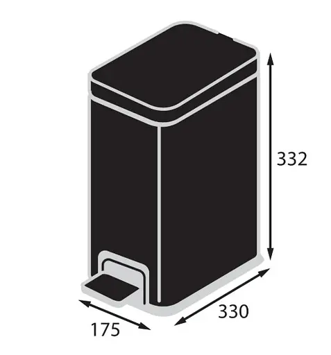 Відро для сміття Koer TC-010108-05 з плавним закриттям прямокутне 8 л чорний (KR5593)  - фото 5