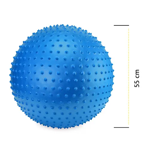 Мяч для фитнеса (фитбол) Cornix 55 см массажный Anti-Burst Blue XR-0467 - фото 6