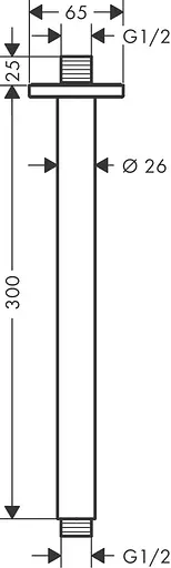 Кронштейн для верхнего душа потолочный Hansgrohe Vernis Shape 300 мм Matt Black 26407670 Черный матовый - фото 2