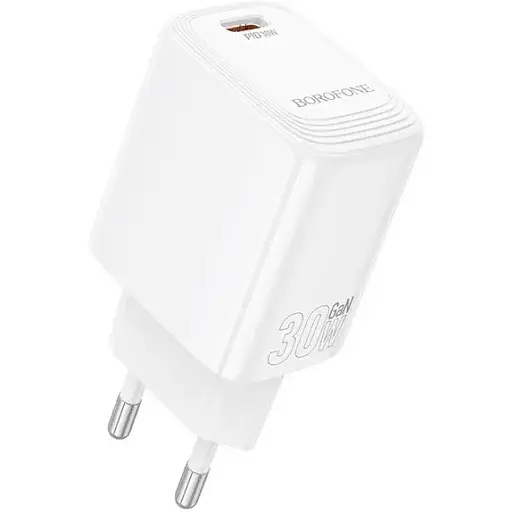 Мережевий зарядний пристрій Borofone BN28 Fuente single port PD30W charger (EU) білий - фото 1