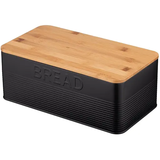 Хлебница Ardesto Midori с бамбуковой крышкой 33х18х12 см черная (AR0912BB)