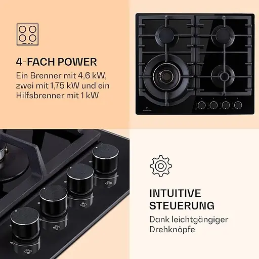 Газова варильна поверхня Klarstein Ignito Max 4 (10036453) - фото 5