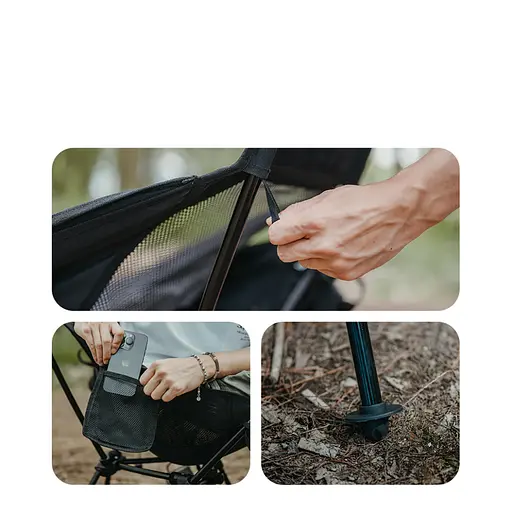 Крісло складане Naturehike Clamshell 001 Triangle Folding Moon Chair чорний - фото 9