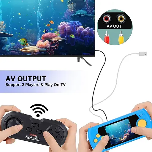 Ручна ігрова консоль LncBoc 3-дюймовий HD-екран Попередньо встановлені 338 класичних ретро-відеоігор з бездротовою рукояткою - фото 6