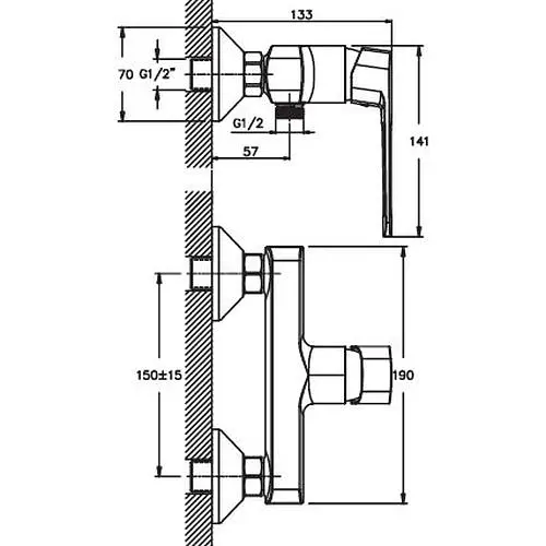 Смеситель для душа Haiba ENIO 003 (HB0863) - фото 2