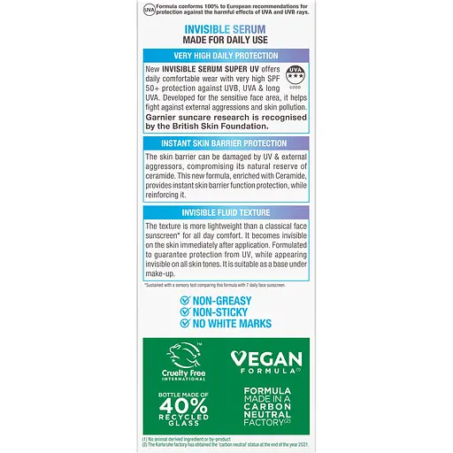 Сонцезахисна сироватка-флюїд Garnier Ambre Solaire Invisible Serum Super UV SPF 50+ з високим ступенем захисту 30 мл - фото 11