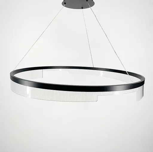 Дизайнерский светильник в черном каркасе Line.F Диаметр 80см - фото 3