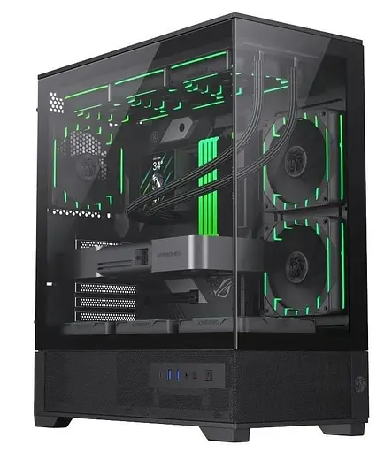 Корпус GameMax Vista 2 A Tempered Glass без БЖ Black (VISTA 2 AB) - фото 1